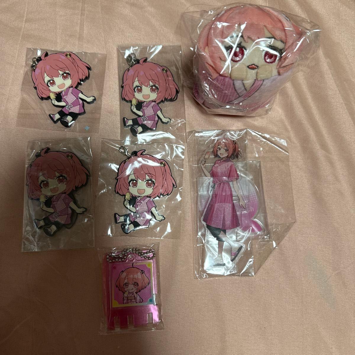 Used Colorful Peach Gokurakuyu Noa Rubber Strap Acrylic Stand Mochikororin