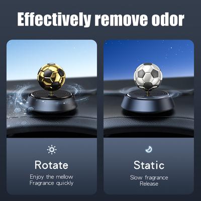 Solar Rotating Football Car Air Fresheners Decorations Soccer Diffuser Perfume Accessories Energy Power Aroma Ornament Fragrance