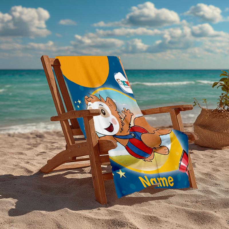 Custom Name Ultra-Soft Beach Towel with Bobo Theme,Ideal for Pool - Camping, Diving - Perfect Travel Essential, Vibrant Beach Towel.