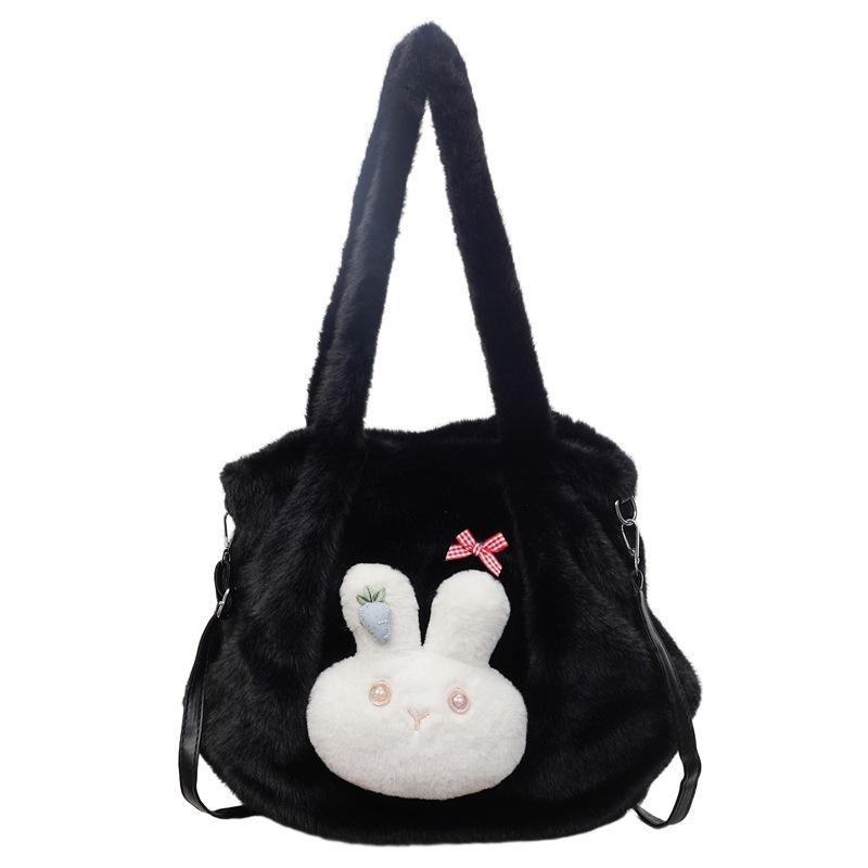 Plush Bag Women's Large Capacity 2025 New Autumn and Winter Versatile Plush Shoulder Bag Casual Commuter Tote Bag