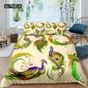 Duvet Cover Peacock Exotic Birds Animals Quilt Cover Polyester Feather Butterfly Flowers Bedding Set King For Girls Teen Room