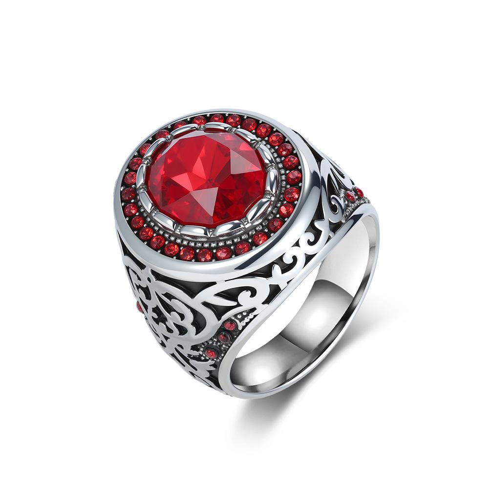 2025 Retro Gemstone Ring for Men, Personalized, Trendy, Fashionable, Wearing Style, Pulling Ring