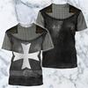 Tempelritter Grafik Vintage T-Shirt Die Rüstung 3D Druck Jungen Kinder Cosplay Kleidung Lustige T-Shirts Streetwear Rundhals Oberteile Herren