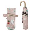 Moomin Folding Suitable for Sun and UV Suitable for Pink Umbrella, Rain, 51cm, 100% Protection, Lightweight, Compact, Water-Repellent, Heat-Shielding,