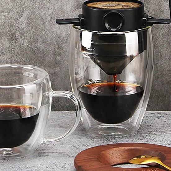 Ergonomic Retractable Ergonomic Coffee Filter Retractable Plastic Stable Even Filtration Coffee Strainer