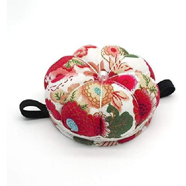Jafirous 3Pcs DIY Sewing Pincushion Pumpkin Shape Cotton Fabric Button Wrist Strap for Cross Stitch Sewing Safety Pin Cushion Accessories Elastic