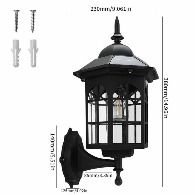 D2 Solar Flame Hanging Lantern Lights Outdoor IP65 3 Modes Solar Powered Lamp Wall Mounted Lights Fence Patio Porch Garden Decor