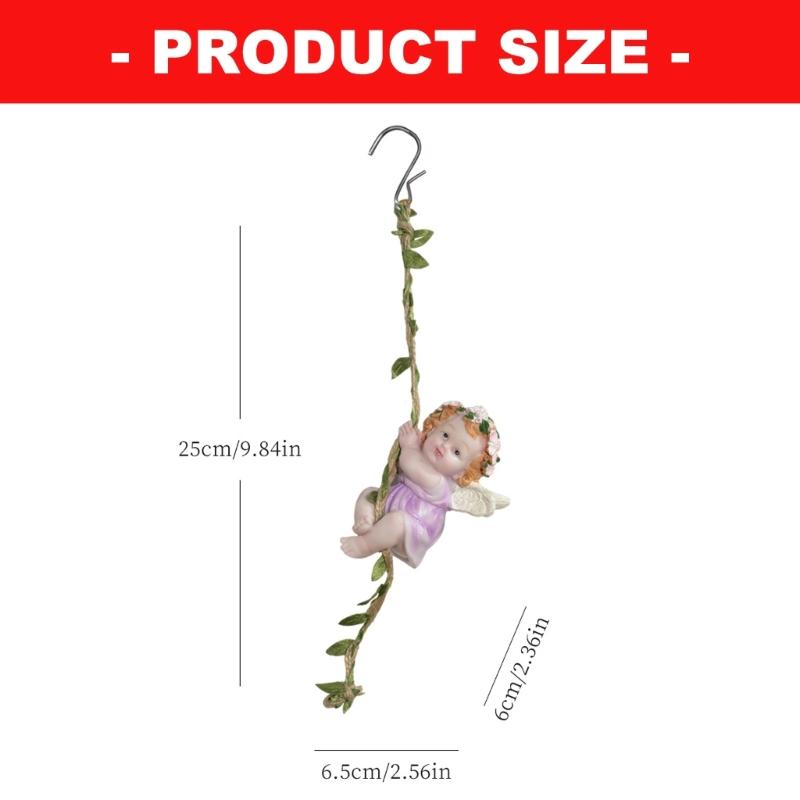 Elegant Flower Fairies Garden Statue Resin Hanging Angel Figurine Ornament With Hook For Balconies And Home Decoration