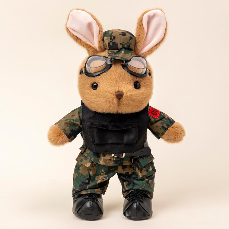 Soft And Cuddly Panda Army Plush Toy Rabbit Soldier Figure Perfect For Gifts
