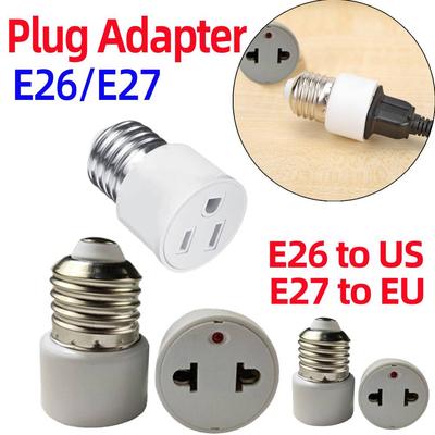 Lampenfassung auf Stecker Adapter EU/US E26/E27 Steckeranschluss Stift Steckdose Stecker Konverter Passend für 2/3 Stift Umwandlung für Veranda Garage