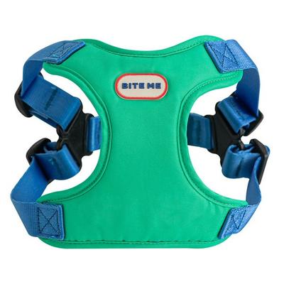 Byte Me Dog Comfort Harness, XL, Green + Blue