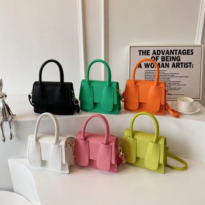 Bolsa Transversal Feminina Moderna Texturizada Cor Sólida Verão Popular Estilo Coreano Couro Pacote de Ombro Casual Bolsa de Mão Feminina