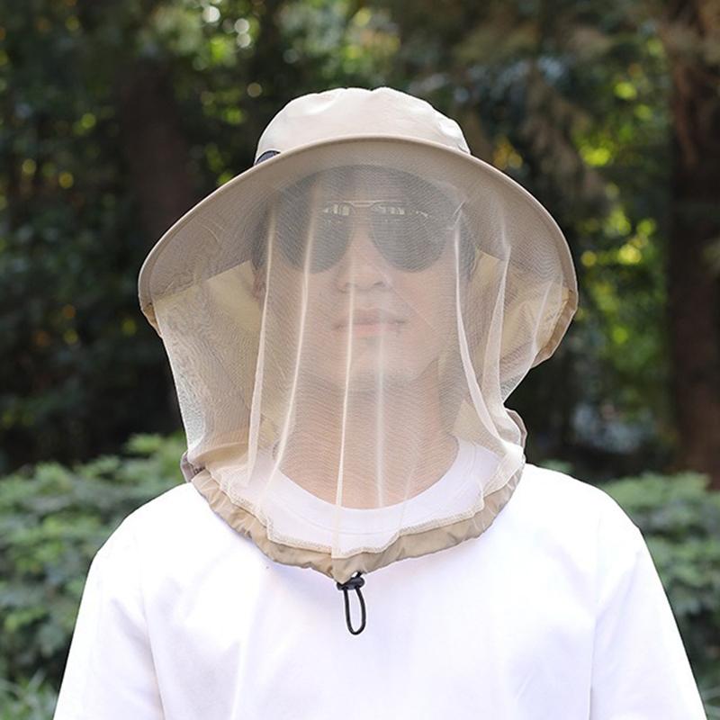 Foldable Mosquito Hat With Hidden Net Mesh Repellent Bee Protection Casual Outdoor Sunscreen Fishing Cap Panama Hat