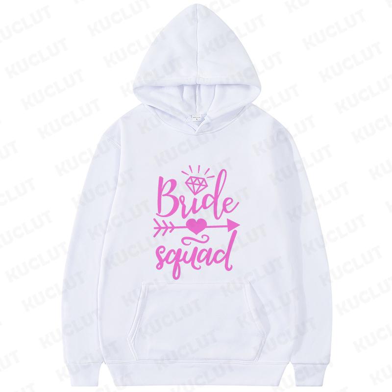 2D Bride Squad Bridal Hoodies Matching Hooded Tops with Romantic Prints Ideal for Bachelorette Party Bridal Showers Sweatshirts