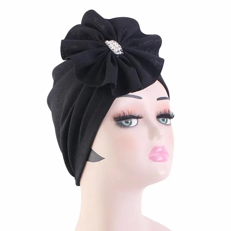 Bowknot Turban Indian Women Muslim Hijab Stretch Chemo Cap Cancer Hat Hair Loss Cover Head Scarf Wrap Beanies Bonnet Headwear