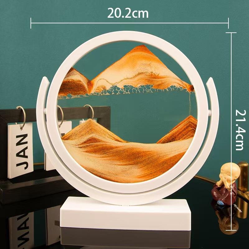 Liquid Hourglass Sand Painting Ornament Glass Decor for Office Desk Living Room Bedside Table Birthday Gift Shower Timer