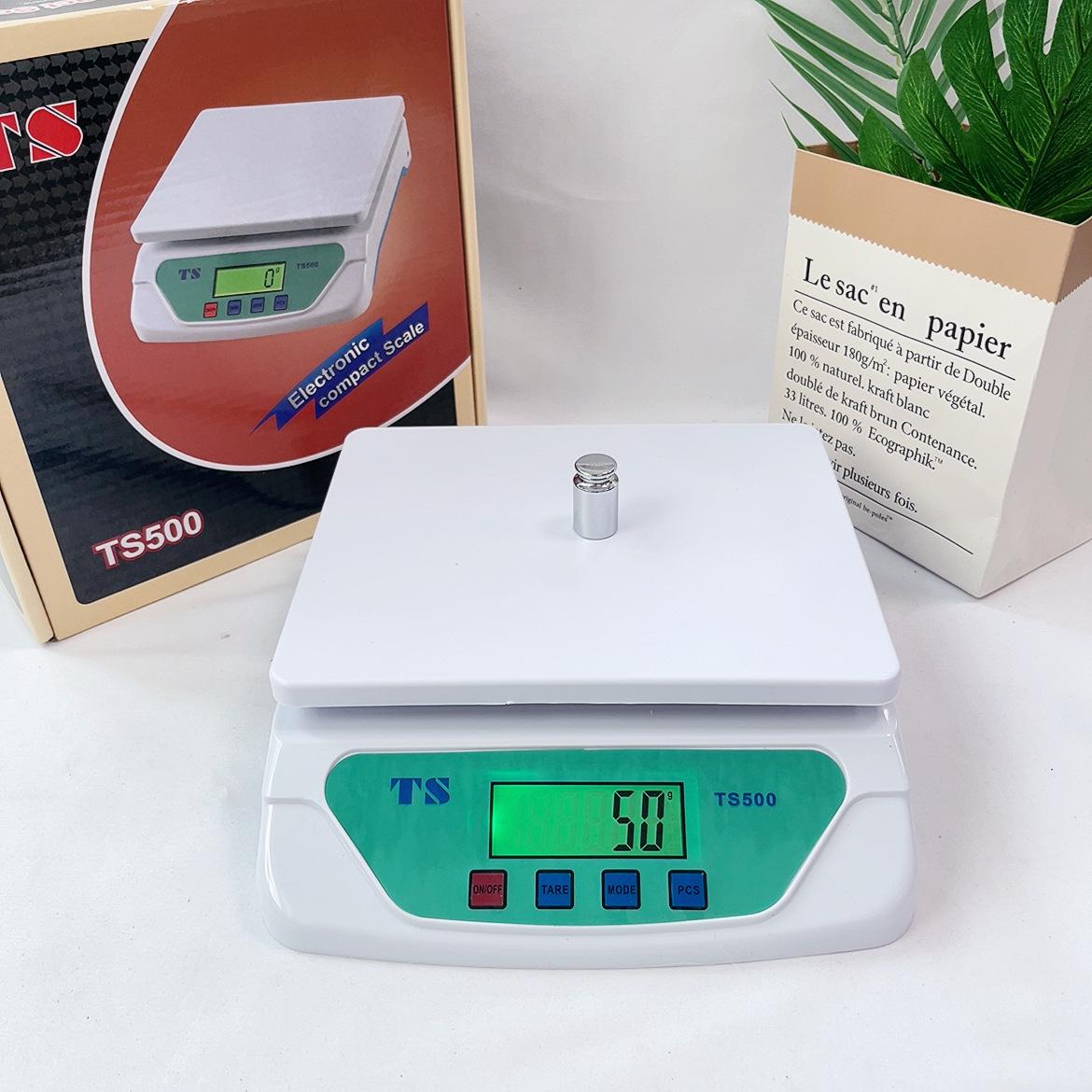 TS500 Kitchen Scale - 30kg Household Food & Baking Electronic Weighing Scale 30kg/1g Battery Version
