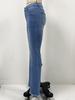 Women's 2025 European & American High-Waisted Ripped Micro-Flare Slim-Fit Jeans