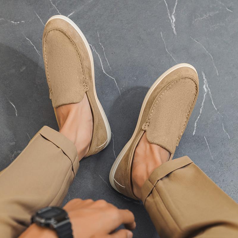 Fashion Classic Brand Men's Loafers High-quality Leather Suede Leather Shoes Daily Business Commuting Men's Flat Casual Shoes Anti Slip