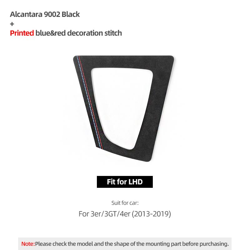 For BMW F30 F34 F32 F33 F36 3 4 Serie GT Made of Alcantara Center Console Gear Shifter Panel Trim Sticker Car Interior Accessory
