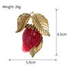 Exquisite Strawberry Brooch: Enamel and Rhinestone Fruit Pin Accessory