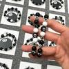 Billiard Black Ball 8 Beads Bracelet Men Women Handmade Beaded Elastic Bracelets Male Hip Hop Rock Grunge Jewelry Accessories