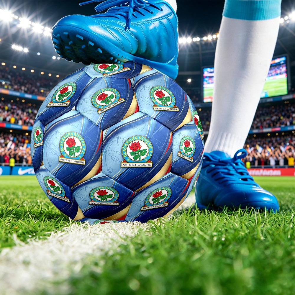 Blackburn Rovers Football Stampato Taglia 5 Pallone da Calcio BFootball, Antiscivolo Pallone da Calcio per Partite Adulti Souvenir per Tifosi di Calcio