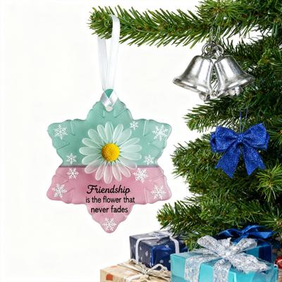 Sea Glass Art Friendship Ornament Snowflake/Shell Shaped Christmas Tree Hanging Ornaments