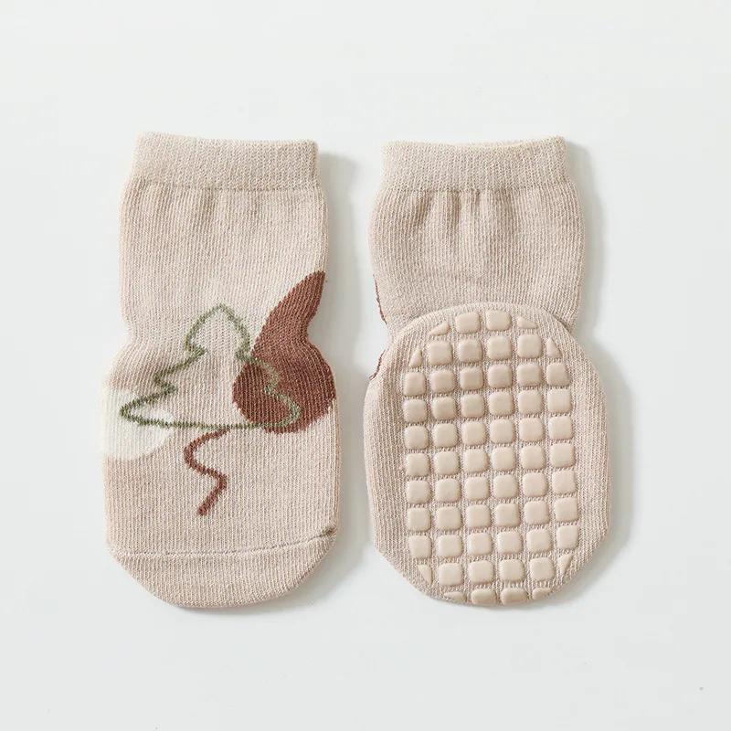 New Autumn Winter Kawaii Baby Tube Socks Babies Non-slip Floor Sock Cartoon Bear Duck Cotton Print Newborn Toddler Accessories