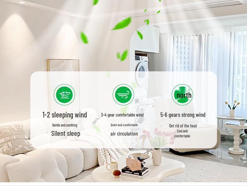 2025 Modern Minimalist Head-Shaking Fan Light for Living Room