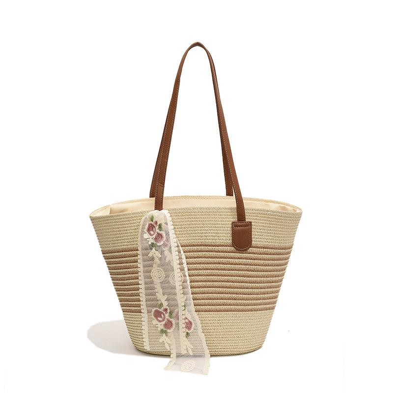 

Сумка большой вместимости Женская новая повседневная универсальная на плечо Пляжная сумка для отпуска на море