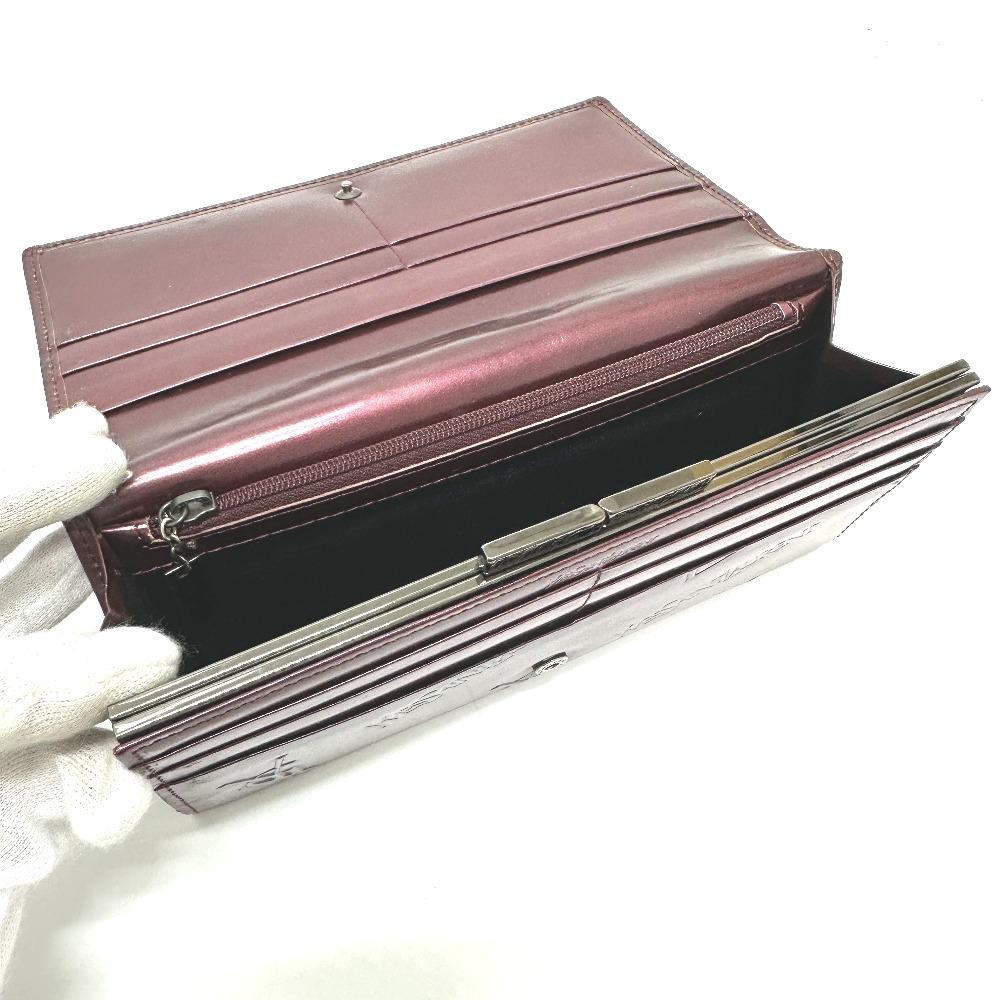 Yves Saint Laurent Carteira Longa Bifold com Fecho de Beijo com Padrão YSL por todo