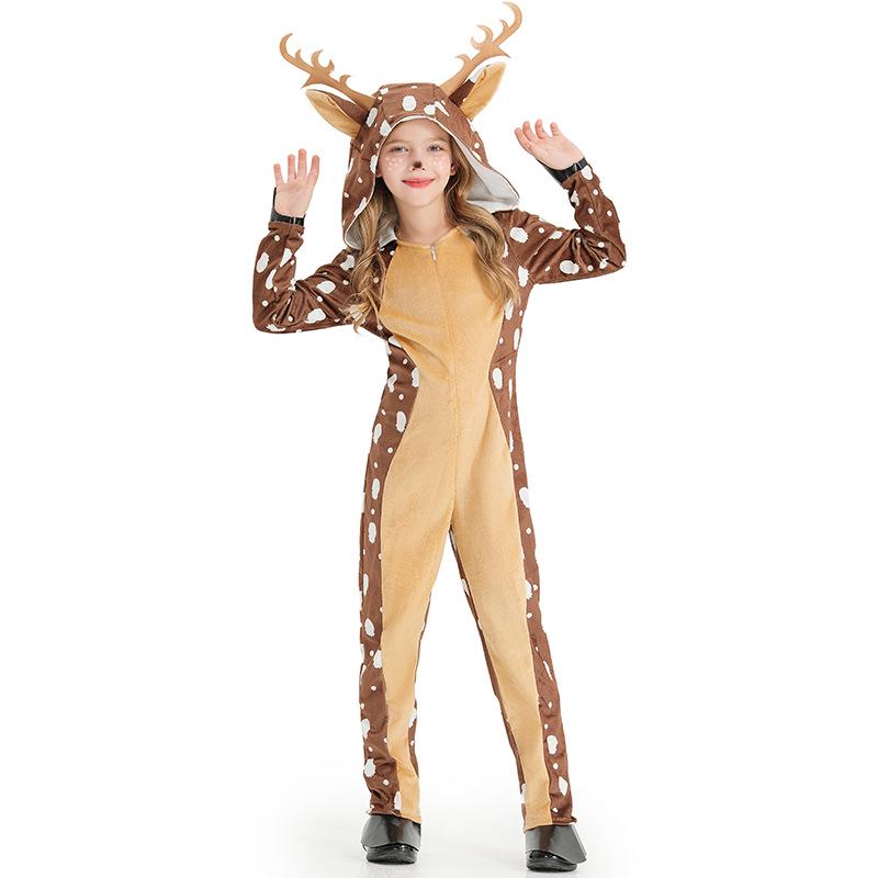 Cute Khaki Spotted Fawn Christmas Cosplay Costume for Stage Medium