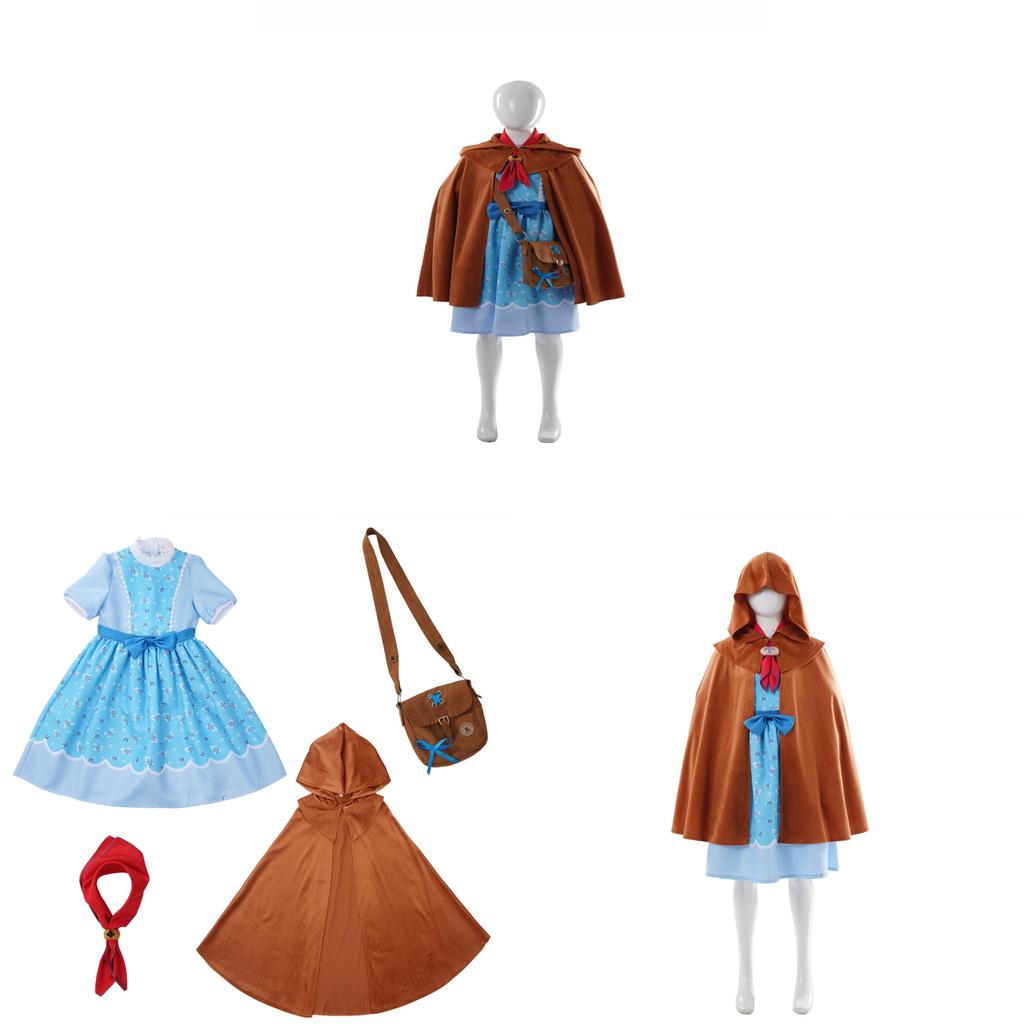 Cosplay Costume With Blue Floral Dress And Cape For Halloween And Anime Role Play