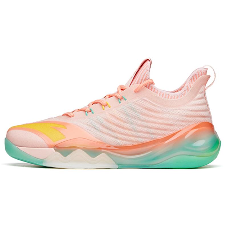 Anta KT6 Low  Flamingo  KT Прочные Дышащие Низкие Баскетбольные Кроссовки Розово-Зеленые Кроссовки 112121102-6 43