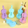 Violin Shape Pencil Case with Music Note, Cute Silicone Pen & Makeup Pouch, Gift for Music Lovers Students, Estuche, Stationery