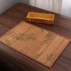 Foldable Bamboo Placemat Vintage Heat Insulation Pad Chinese Style Teacup Mat  Table Decoration