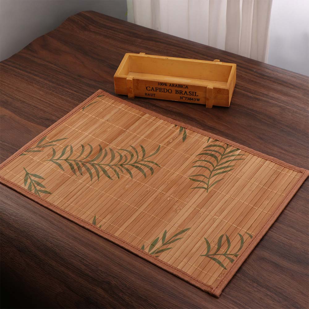 Foldable Bamboo Placemat Vintage Heat Insulation Pad Chinese Style Teacup Mat Table Decoration