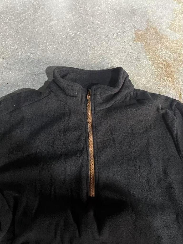 Men's Tactical Warm Stand Collar Half Zip Hoodie - Long Sleeve Outdoor Sports Pullover