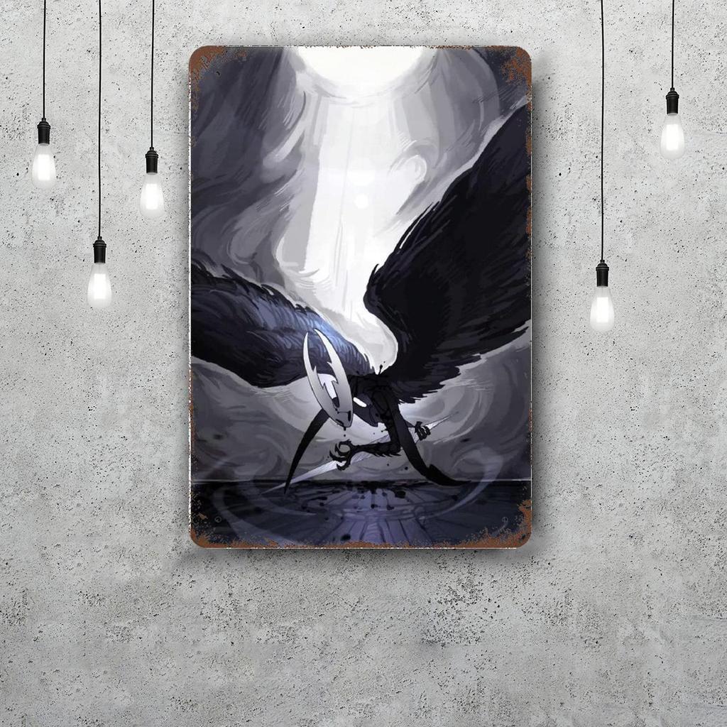 Hollow Knight Decor Poster Vintage Tin Sign Metal Sign Decorative Plaque for Pub Bar Man Cave Club Wall Decoration