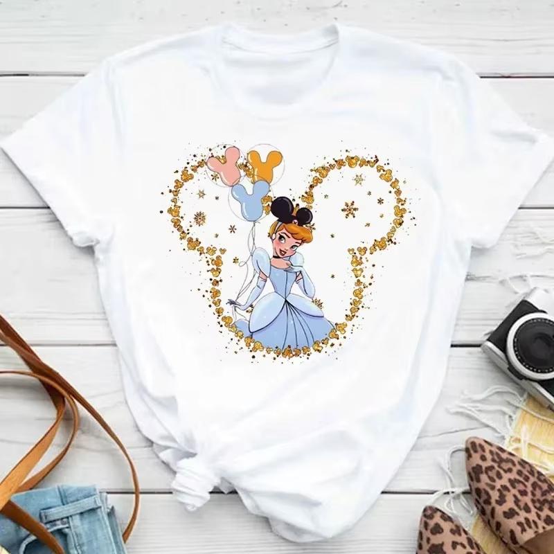 Mulan Princess Printed Tshirt Cute Mickey T Shirt Summer Women Casual Short Sleeved Streetwear Tshirts Harajuku Clothes