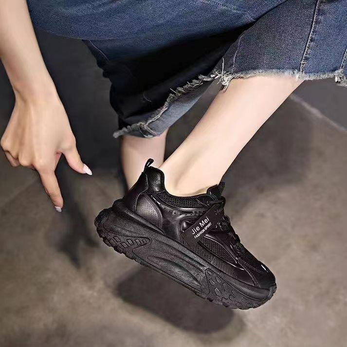 

Женские туфли Daddy на толстой подошве, новые летние и осенние сетчатые дышащие женские туфли с увеличенным размером, спортивные повседневные белые туфли 40