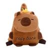 Capybara Plush Backpack: Cute Cartoon Design, Large Capacity, Crossbody Style in Orange
