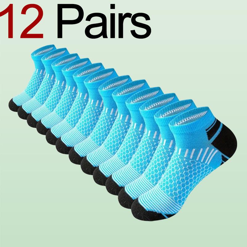 6/12 Pairs for Both Men Women Suitable Sports Low Top Socks Sweat Absorbing Breathable Thin Odor Proof Running Leisure Socks