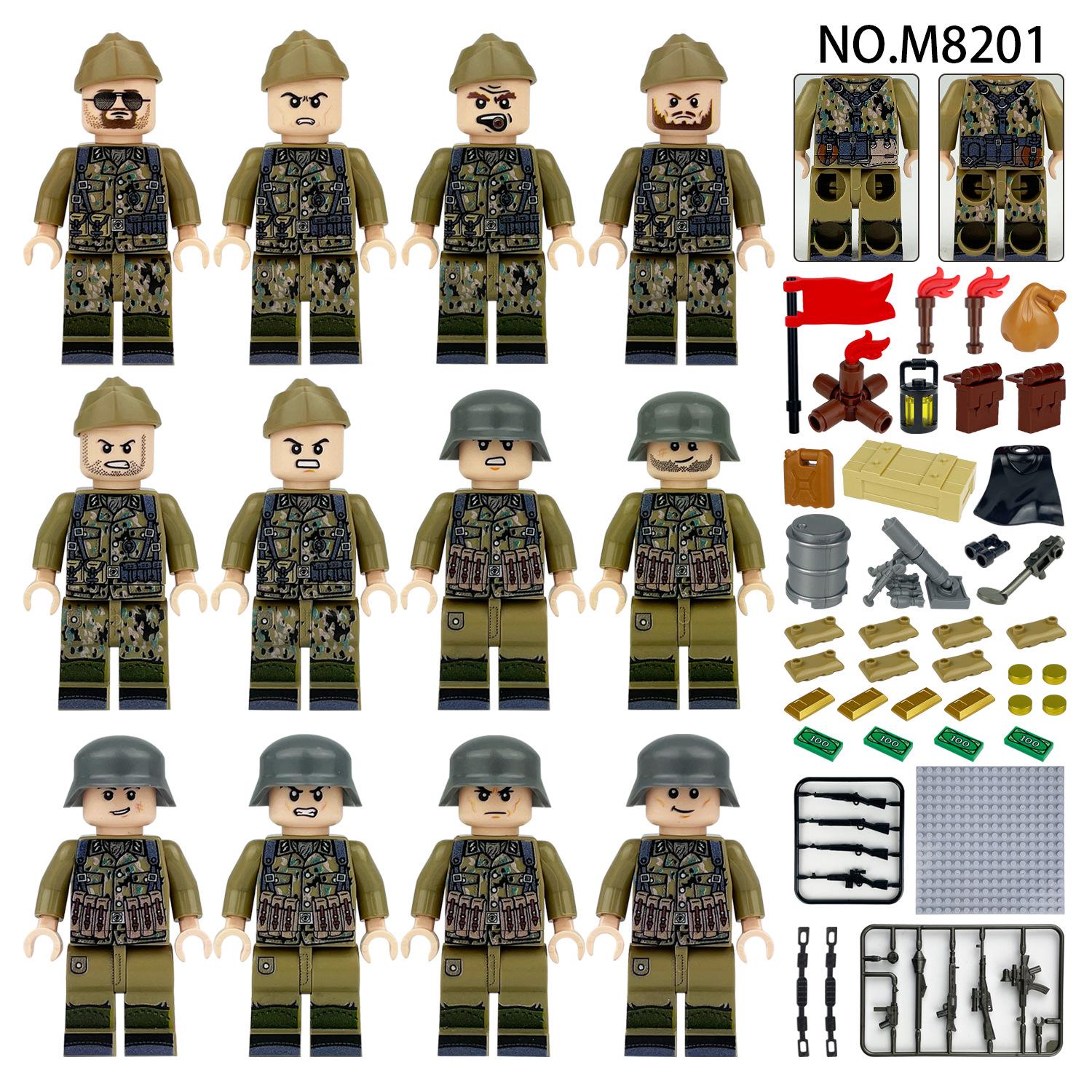 Multinational Soldiers Building Block Figures: 24 Military Toy Models (B1-B4)