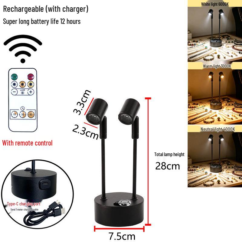 Remote-Controlled Long-Life Charging Spotlights for Jewelry Display Cases