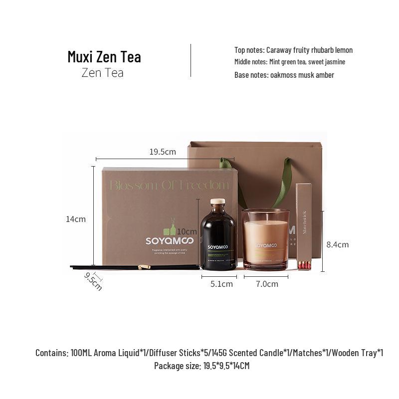 Подарочный набор: Бизнес-атмосфера, бездымный диффузор и ароматическая свеча