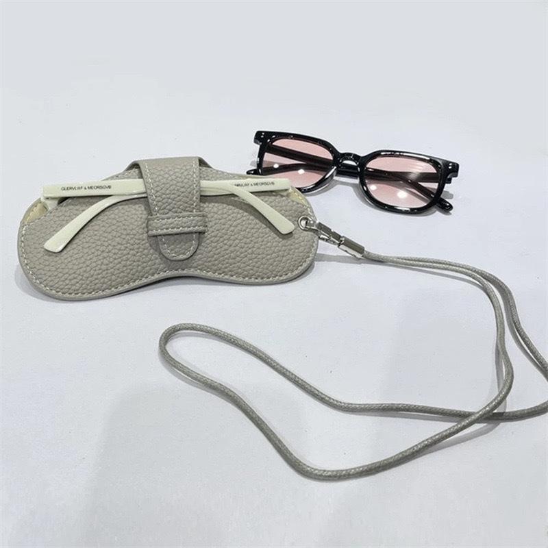 1PC Waterproof Sunglasses Bag Portable Hanging Neck Glasses Storage Case Fashion PU Leather Eyeglasses Pouch For Women Men