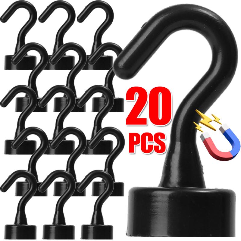20/1PCS Strong Magnetic Hooks Punch-Free Wall Magnet Hook for Keys Coat Hanging Hanger Kitchen Fridge Bathroom Office Organizer