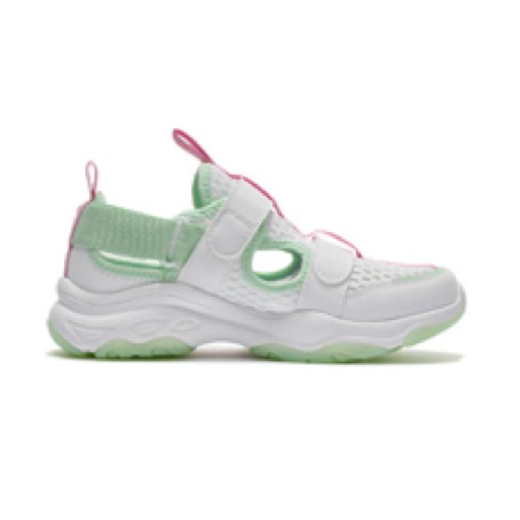 Li Ning Kids Sports Lifestyle Series Fashion Casual Low-Top Sneakers Kids Sneakers Standard-White Fluorescent-Water-Green YKCS136-4